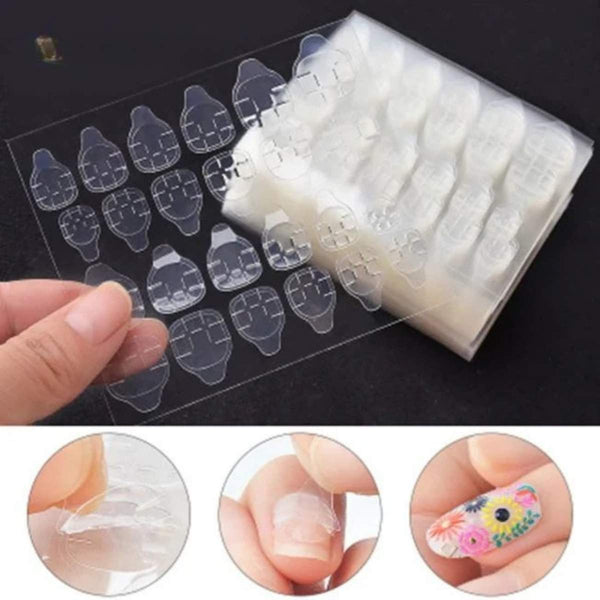 Double-Sided Nail Glue Stickers – Reusable Clear Tabs for Press-On Nails