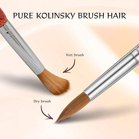 Acrylic 100% Kolinsky Hair Nail Brush Good Quality Wood Handle Acrylic bead Brush