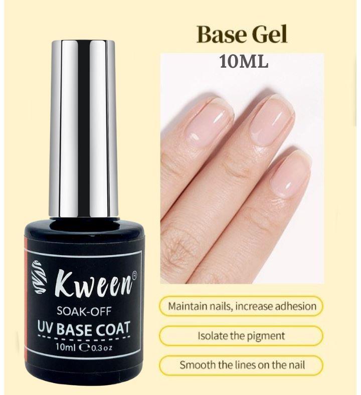 KWEEN BaseCoat Gel Nail Polish Transparent Soak Off Nail Primer Base Semi Permanent Gel Varnish For Nail Art