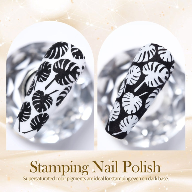 BORN PRETTY 1 Bottle 10ml Nail Stamping Polish Gold Silver Black White Color Nail Printing Polish