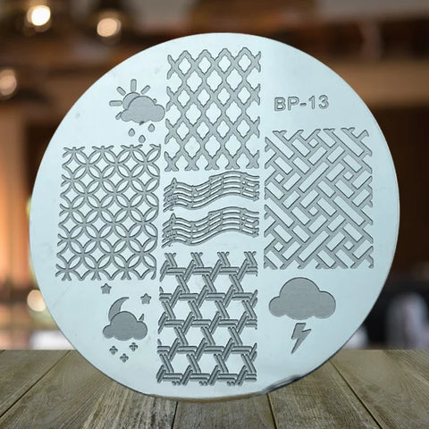 Premium Round Stainless Steel Nail Art Stamping Plate for Beautiful Nail Art Designs.