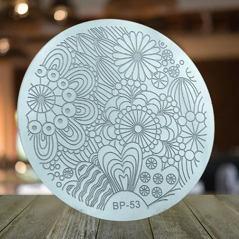 High-Quality Round Stainless Steel Nail Art Stamping Plates for Stunning and Professional Nail Art.