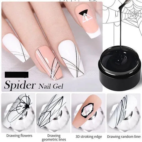 kween 5ml Spider Gel Nail Polish Art UV LED Professional Nail Paint UV Color Gel Lacquer Embossing Pull Wire Spider Gel Elastic Drawing Line Nail Polish Gel