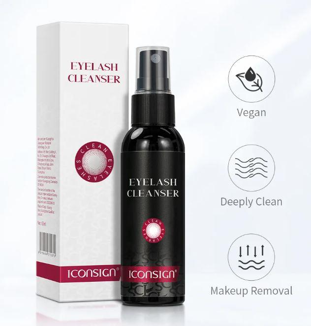 ICONSIGN 60ml Professional Eyelash Cleaner No Stimulate Lash Cleaner Eyelash Makeup Remover Tool