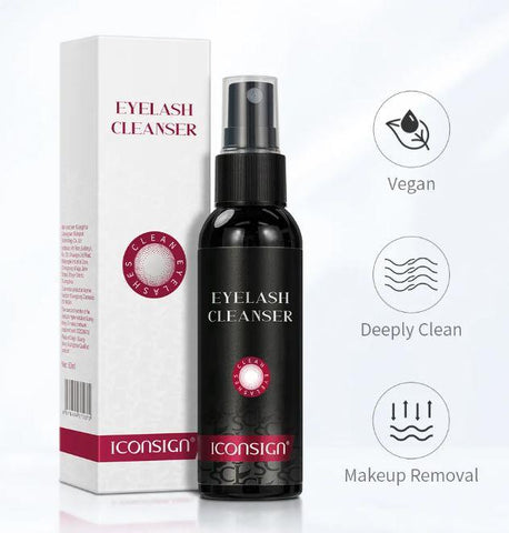 ICONSIGN 60ml Professional Eyelash Cleaner No Stimulate Lash Cleaner Eyelash Makeup Remover Tool