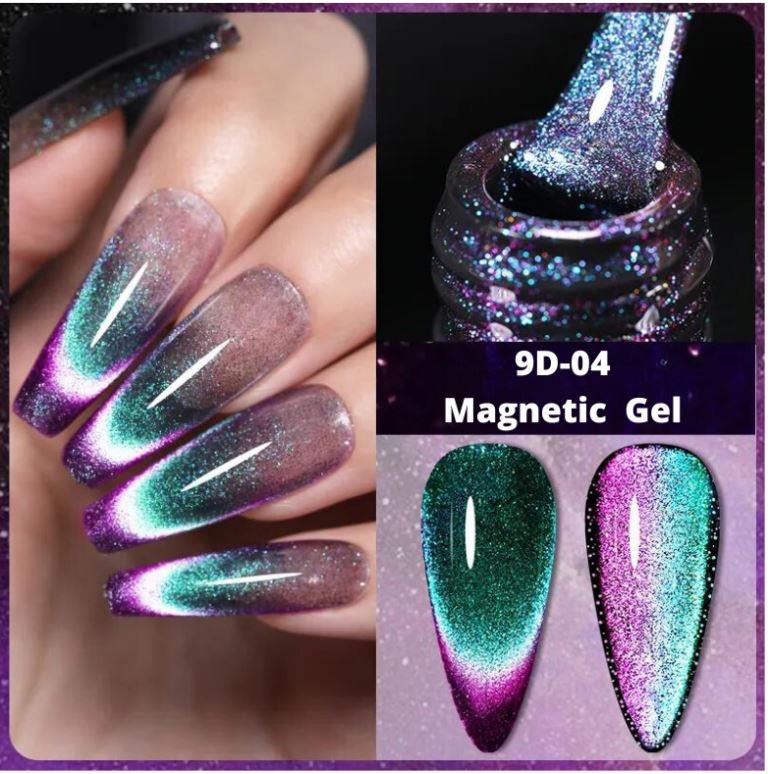 KWEEN 9D Cat Magnetic Gel Nail Polish Laser Magnet Semi Permanent Soak Off UV Led Manicure For Nail Art Gel