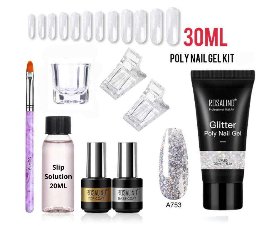 30ml Nail Polygel Extension Gel Kit Shinny Glitter Art Polymer Gel Polish Tools Finger Extension Solution Acrylic Gel Polish