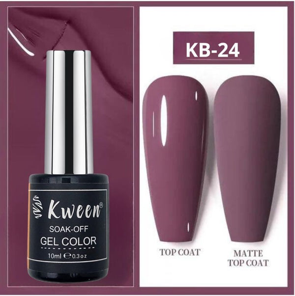 KWEEN 10ml Pastel Nude Color Nail Polish Gel High Gloss Soak Off UV Gel Polish