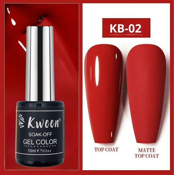 KWEEN Red Gel Nail Polish For Manicure Soak Off Uv Led Gel Nail color for Nail art