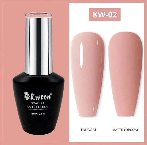 KWEEN Milky Jelly Nude Pink Soak Off LED UV Light Base Nail Polish For Manicure