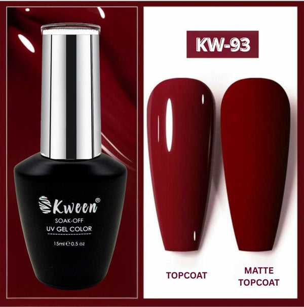 KWEEN 15ML Deep Maroon Gel Polish UV LED Soak Off Gel Nail Polish