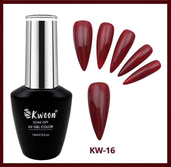 KWEEN Dark Maroon Nail Polish UV/LED Soak Off Gel Nail Polish