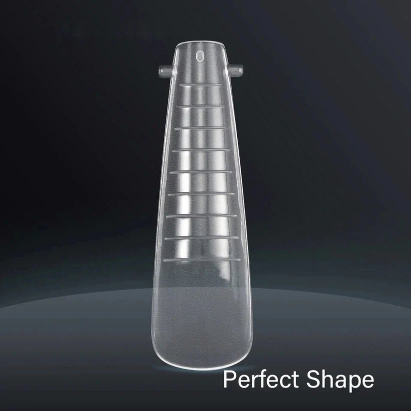 Dual Nail Forms,Long Ballet Extension Polygel Nail Forms Full Cover Nail Molds 12 Sizes for Solid Nail Gel Glue Nail Art Design (Extra Long Ballet)
