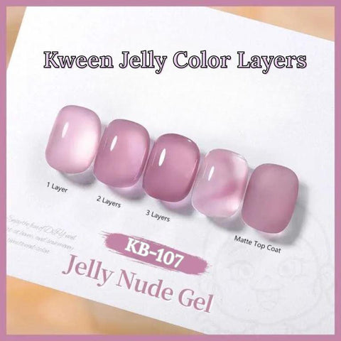 KWEEN Jelly Nude Gel Nail Polish 10ml Light Nude Translucent Color For Nail art