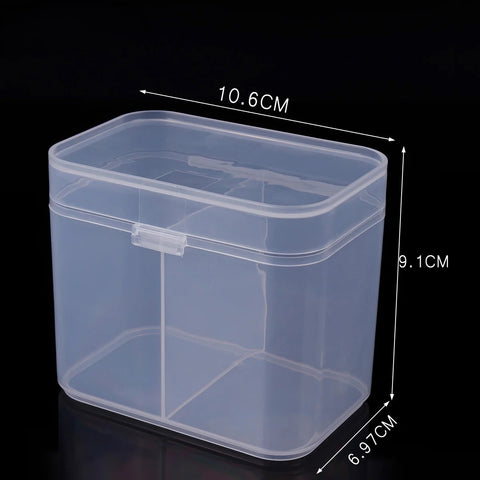 2 Compartments Transparent Nail Art Storage Box Nail Tools & Makeup Organizer Box.