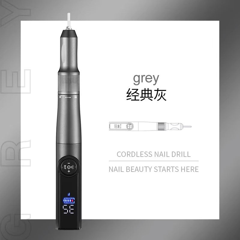 Electric Nail Drill Professional, Cordless Nail Drill, 35000RPM Professional Nail Drill, Portable Efile Nail Drill Machine for Acrylic and Gel Nail with Manicure and Polishing Tool Set (Sliver)