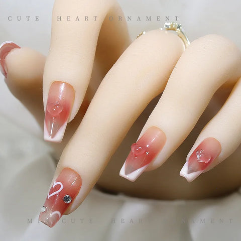 Ice Transparent Colorful 3D Mini Peach Heart Peach Nail Art Gems Manicure Gem Manicure Charms Accessories