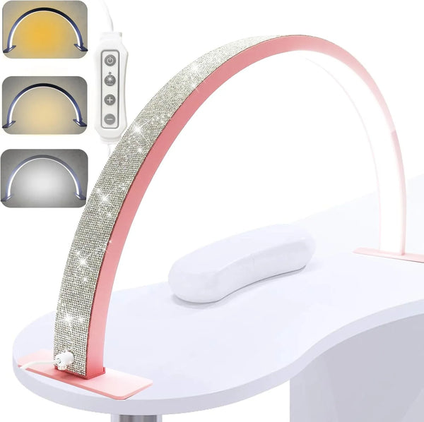55cm Half Moon Light Half Moon Nail Desk Lamp for Acrylic Nails Eyelash Extension Nail Lash Tattoo Skincare