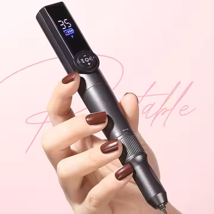 Electric Nail Drill Professional, Cordless Nail Drill, 35000RPM Professional Nail Drill, Portable Efile Nail Drill Machine for Acrylic and Gel Nail with Manicure and Polishing Tool Set (Sliver)