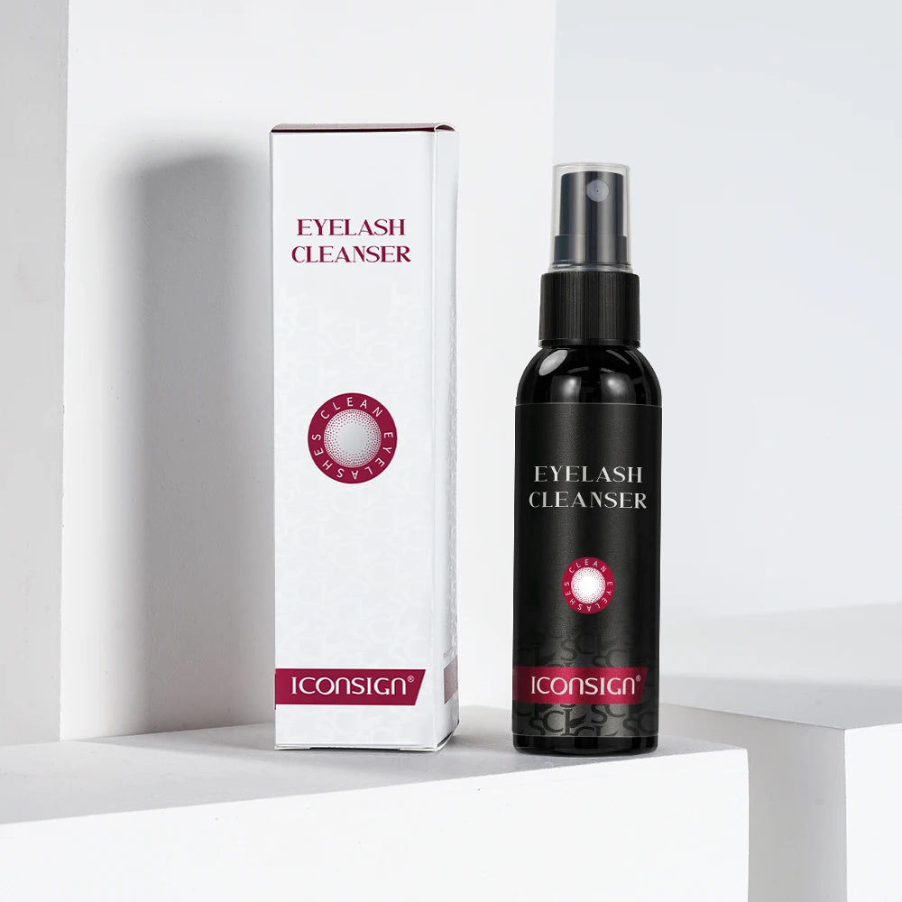 ICONSIGN 60ml Professional Eyelash Cleaner No Stimulate Lash Cleaner Eyelash Makeup Remover Tool