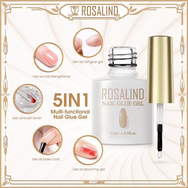 Rosalind 5 in 1 Multifunction Nail Glue Gel For Professional & Home Use.