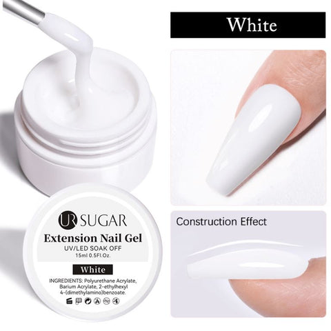 UR SUGAR 15ml Jelly Gel Nail Extension UV Gel jelly hard to build clear natural color French nude Nails UV soak off building gel