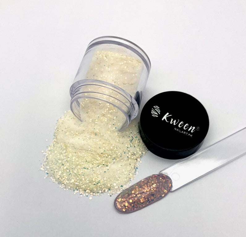 KWEEN Aurora Glitter Acrylic Powder Extra shinny beautiful coverage Powder for nail extension and decoration