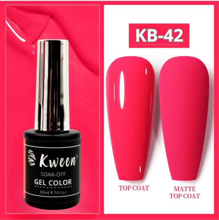 Kween Neon Gel Nail Polish For Nails Neon Pink Color Nail Gel Soak Off UV Gel Trendy Summer