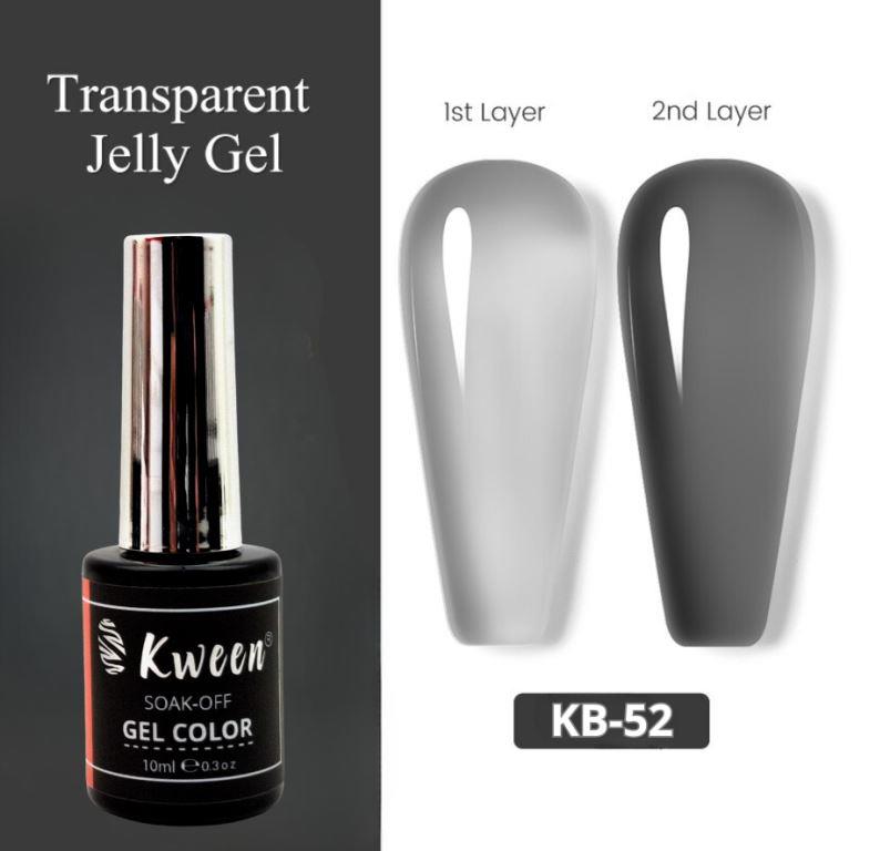 Kween Translucent Color Gel Polish Jelly Nails UV Gel Varnish Soak Off UV LED Semi Permanent Nail Art Gel Polish for manicure