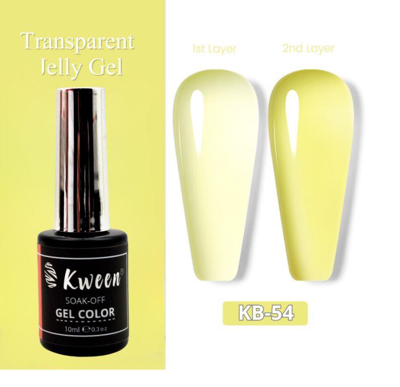 Kween Jelly Yellow Gel Nail Polish, Sheer Yellow Nail Polish UV/LED Soak Off Gel Polish for Spring Summer Manicure