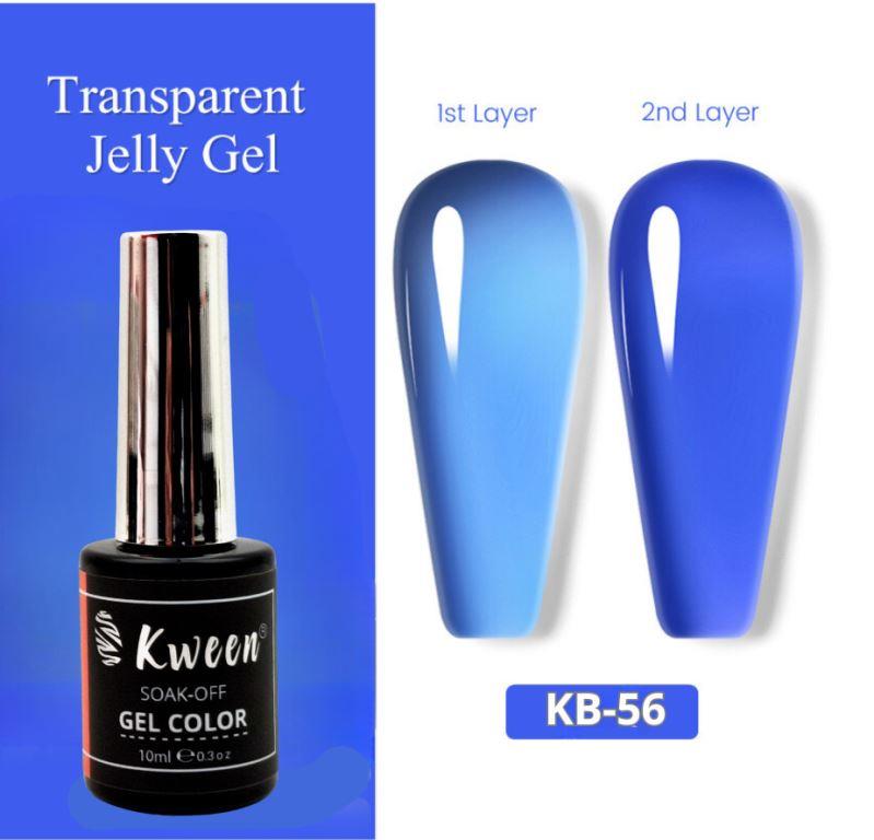 Kween Ice Jelly Gel Nail Polish Jelly Deep Blue Gel Nail Polish Translucent Soak Off Gel Polish For Nail Art DIY