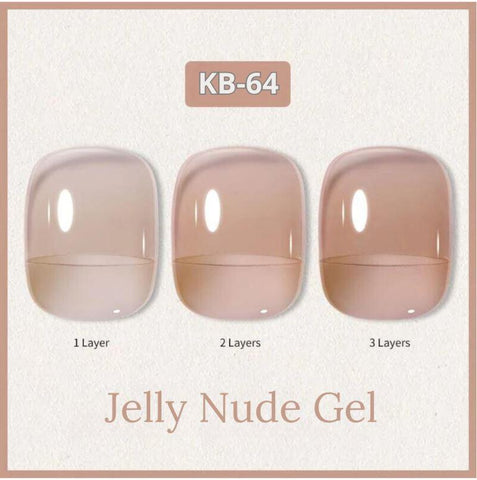 Kween Translucent Gel Polish Sheer Natural Light Nude Jelly Nail Polish Soak off Nail Art DIY at Home