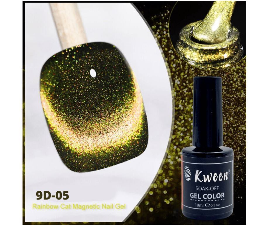 KWEEN 9D Cat Eye Nail Gel Polish 10ML Magnet Varnish Soak Off UV LED Shimmer Semi Permanent Nails Art Sparkly Sky Magnetic Gel Nail