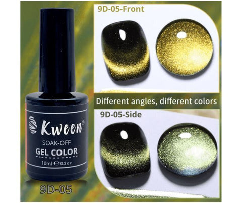 KWEEN 9D Cat Eye Nail Gel Polish 10ML Magnet Varnish Soak Off UV LED Shimmer Semi Permanent Nails Art Sparkly Sky Magnetic Gel Nail