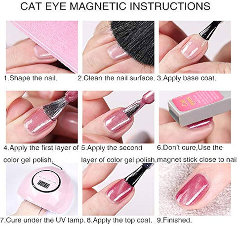 KWEEN 9D Cat Eye Nail Gel Polish 10ML Magnet Varnish Soak Off UV LED Shimmer Semi Permanent Nails Art Sparkly Sky Magnetic Gel Nail