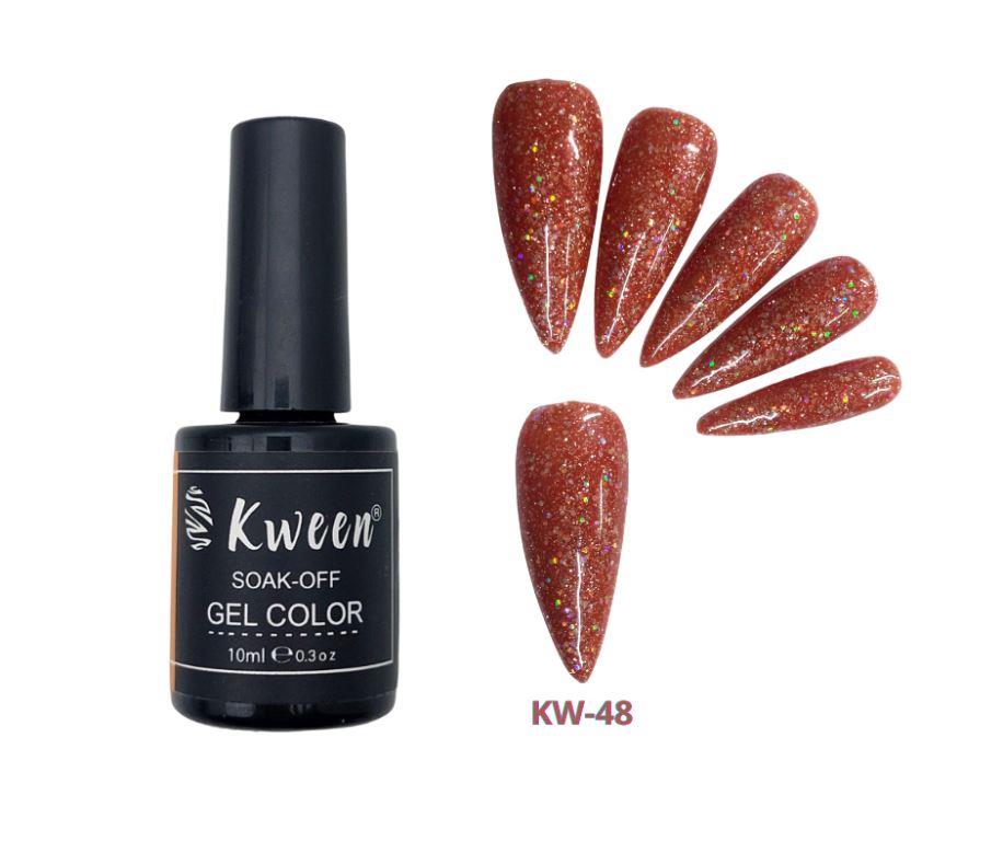 KWEEN Brown Glitter Gel Nail Polish Color UV/LED Soak Off Gel Nailart For Manicure