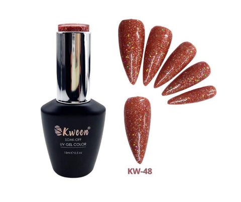 KWEEN Brown Glitter Gel Nail Polish Color UV/LED Soak Off Gel Nailart For Manicure