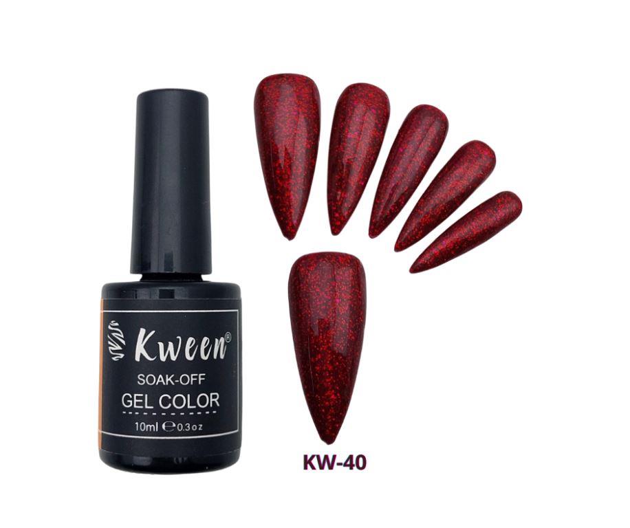 KWEEN Glitter Red Color  UV/LED Gel Nail polish Soak Off For Manicure Nailart