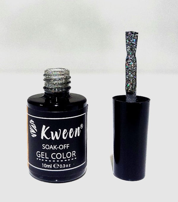 KWEEN  Gray Glitter Color UV/LED Gel Nail polish Soak Off For Manicure Nailart