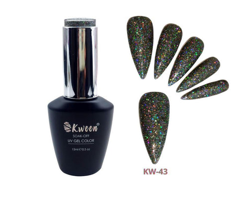 KWEEN  Gray Glitter Color UV/LED Gel Nail polish Soak Off For Manicure Nailart