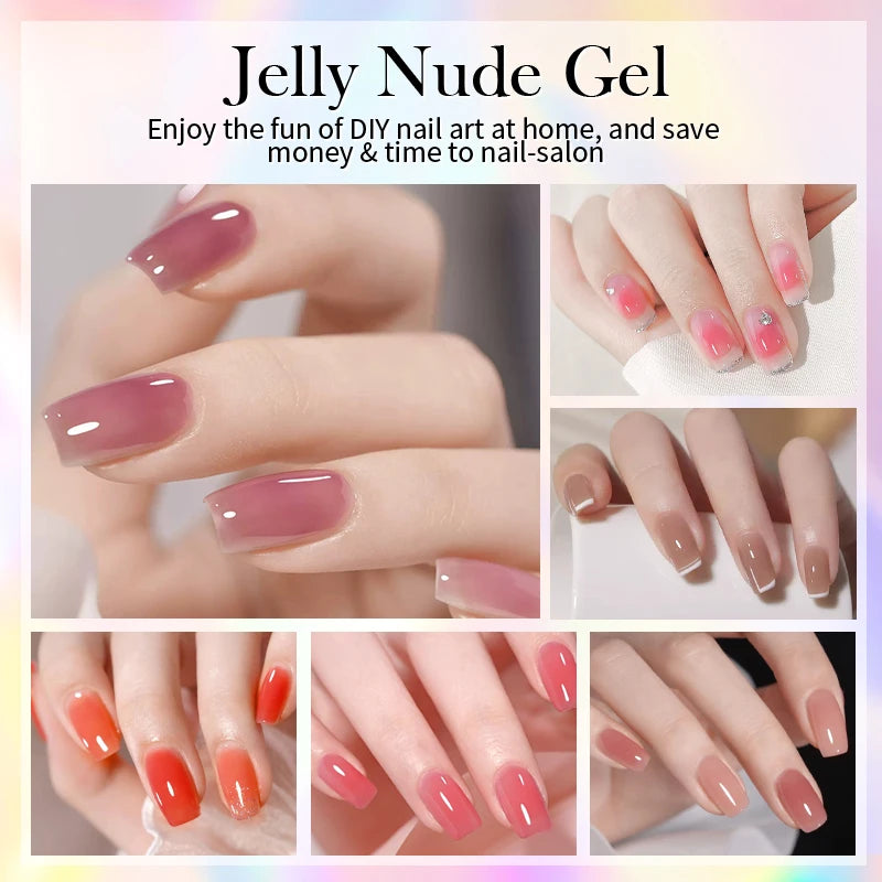 KWEEN Autumn Jelly & Shiny Glitter Gel Polish Set of 6