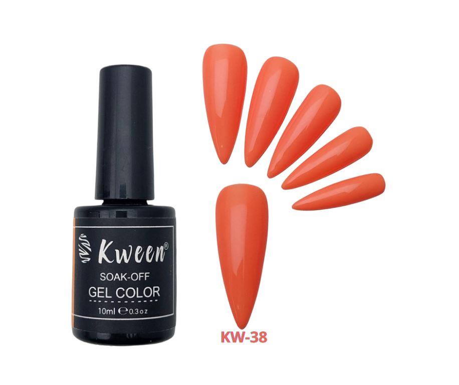 KWEEN Orange Peach Color  UV/LED Gel Nail Polish  Soak Off Gel Nailart For Manicure