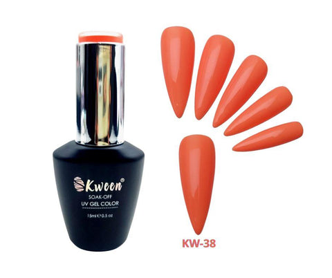 KWEEN Orange Peach Color  UV/LED Gel Nail Polish  Soak Off Gel Nailart For Manicure