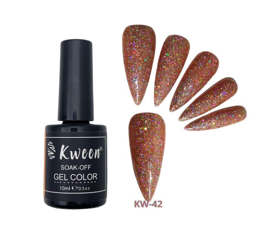 KWEEN Peachy Glitter Color UV/LED Gel Nail Polish Soak Off For Manicure Nilart