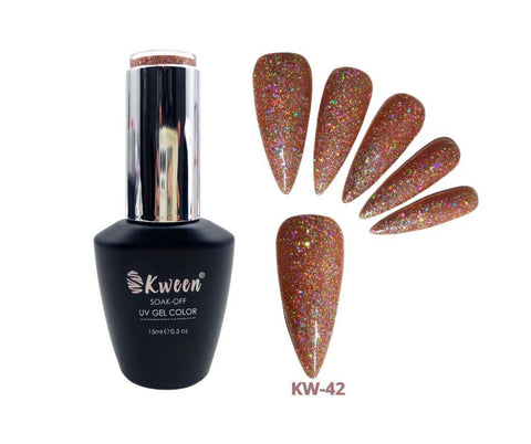 KWEEN Peachy Glitter Color UV/LED Gel Nail Polish Soak Off For Manicure Nilart