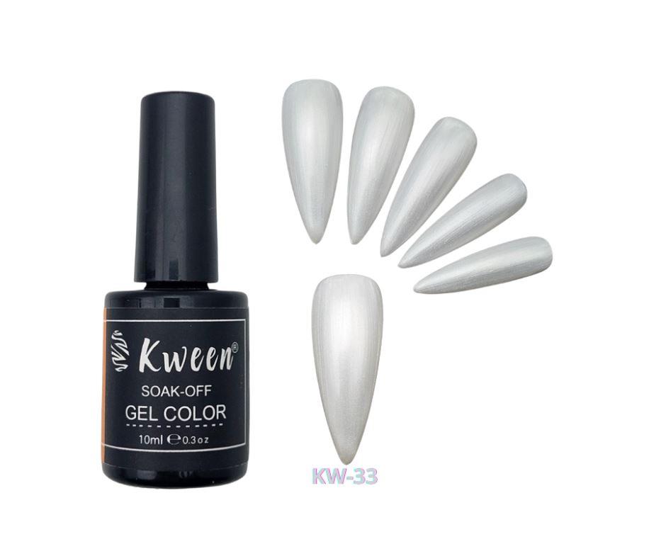 KWEEN Pearl Gel Nail Polish, Shell Thread Effect Soak Off UV LED 10ml Shimmer Nail Gel for Manicure