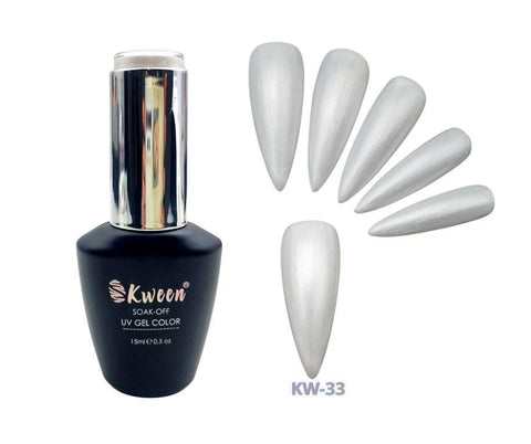 KWEEN Pearl Gel Nail Polish, Shell Thread Effect Soak Off UV LED 10ml Shimmer Nail Gel for Manicure