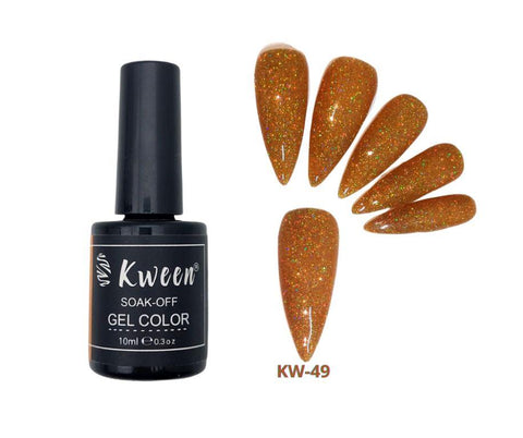 KWEEN Yellow Golden Holographic Glitter Color Gel Nail Polish UV/LED Soak Off Gel Nailart For Manicure