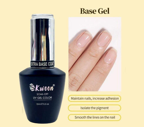 KWEEN BaseCoat Gel Nail Polish Transparent Soak Off Nail Primer Base Semi Permanent Gel Varnish For Nail Art