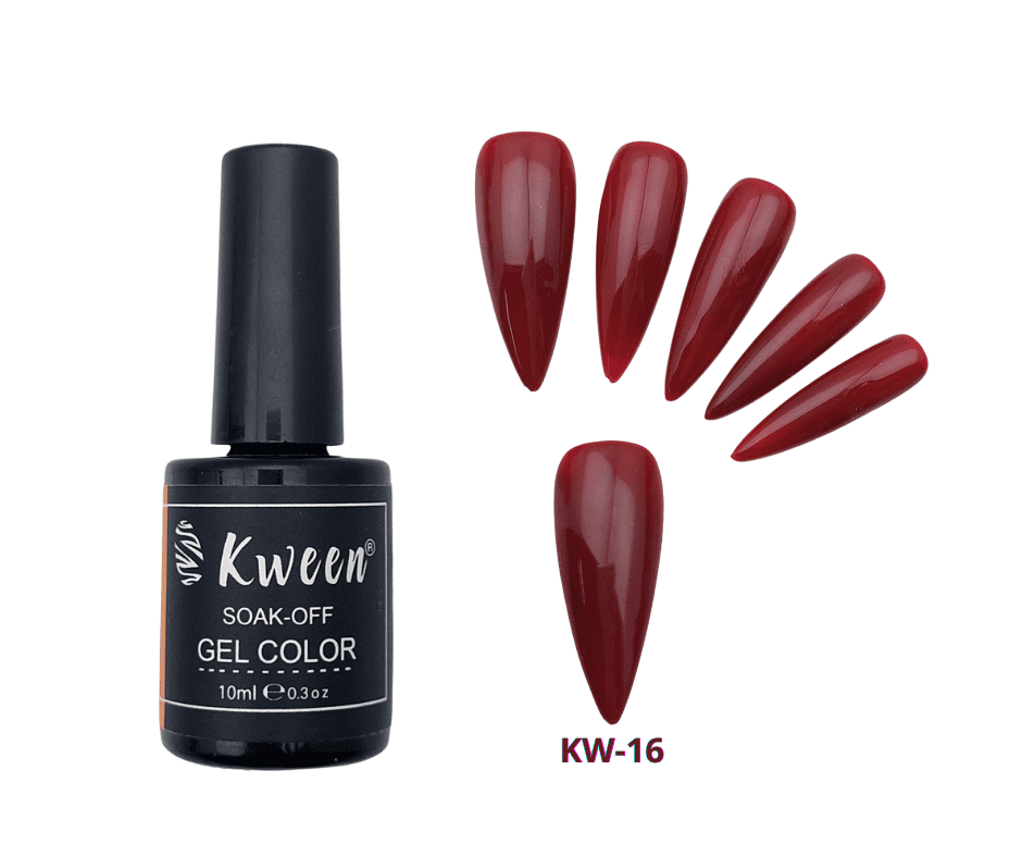 KWEEN Dark Maroon Nail Polish UV/LED Soak Off Gel Nail Polish For Manicure